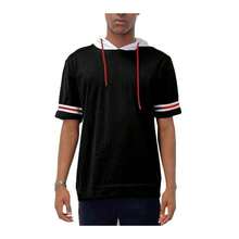 Short Sleeve Hooded Shirt - Red - View 2