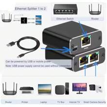 Gigabit Ethernet Switch Splitter Adapter, RJ45 1000Mbps LAN Network Extender, 1 To 2/3/4 Port Expansion For Computers, Cameras, Routers, RJ45 Devices
