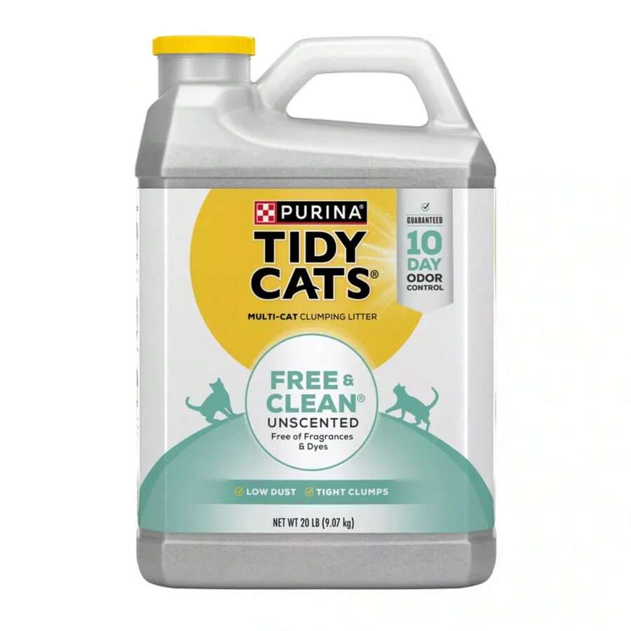 Purina Tidy Cats Free & Clean Unscented Clumping Litter |   10-Day Odor Control |   Strong Clumps For Multi-Cat Homes |   Low-Dust, Natural Clay Formula