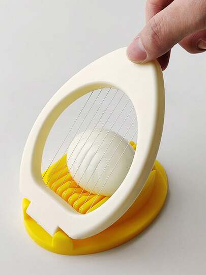 1pc Plastic Material Egg Cutter, Multifunctional Egg, Salted Egg, Divider, Creative Kitchen Small Tool, Household, Mushroom, Fruit Slicer, Strawberry, Banana (Random Color)