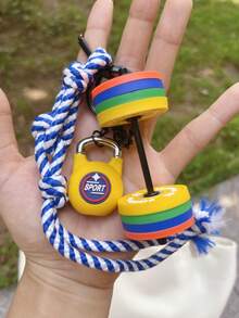 健身钥匙扣 健身房爱好者杠铃钥匙链 举重钥匙圈 硅胶杠铃片 健身房礼品 健身礼品 包饰 背包饰 - 彩色 - 查看 16