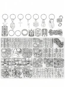 259 Pcs Hair Jewelry, Hair Accessories For Braids Silver Loc Jewelry For Hair Dreadlocks Braid Jewelry Hair Cuffs Clips Dreadlock Accessories For Women's Hair Charms Rings Decoration