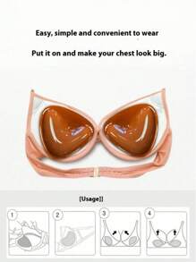 Double-Sided Sticky Bra Inserts, Self Adhesive Pads Ultra Instant Lift Bra, Push Up Bikini Pads For Sports Bra Swimsuit