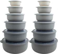 COOK WITH COLOR Prep Bowls With Lids- Wide And Deep Nesting Plastic Small Mixing Bowl Set With Lids, 8 Piece Set - Wide Bowls, Gray - Gray - View 1