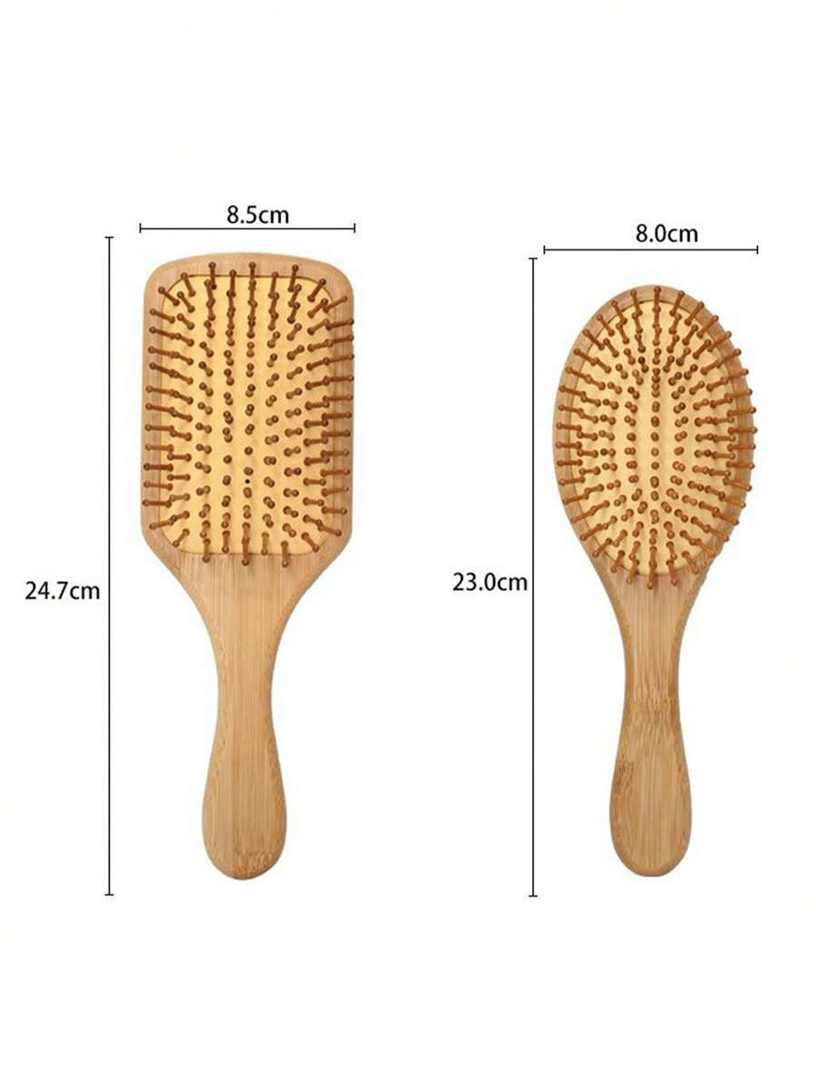 1 件气垫按摩发刷，楠木木桨刷，竹气垫刷，礼物，发型刷 - 黃色 - 查看 1