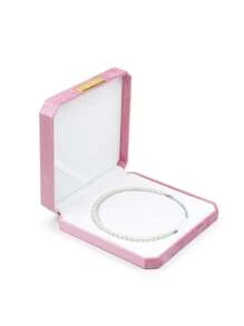 1pc Customized Velvet & Pearl Necklace Jewelry Box Octagon Shaped, Gift Box For Mother's Day, Women's Day