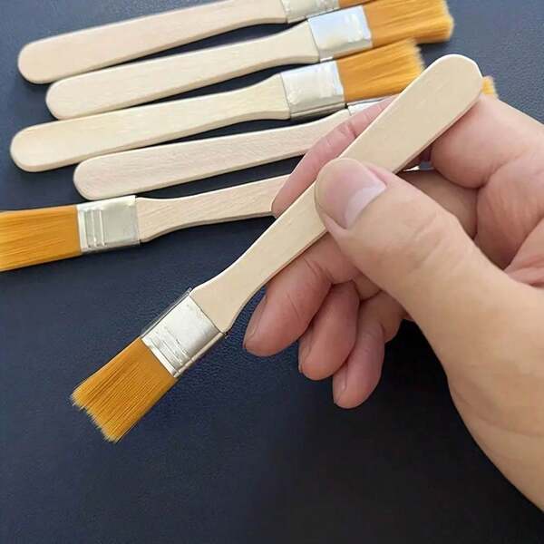 1pc Nylon Paintbrushes Short Wood Rod Art Paint Painting Acrylic Painting Wall Painting DIY Paint Brush Art Supplies,Back To School,School Supplies