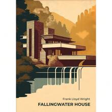 1pc Fallingwater House Posters Modern Architecture Canvas Painting Wall Art Home Living Room Bauhaus Decoration Decor Gift No Frame