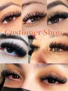 640 DIY D-Curler Eyelash Book, Super Curler Eyelash Extension Set, Multi-Style Eye Makeup Suitable For Beginners, 10-16mm Mixed Length, Natural, Cluster, Fluffy, Dense, Mixed Style, Self-Adhesive, Reusable