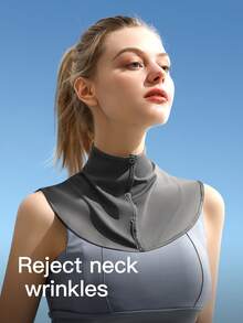 GOLOVEJOY 1 件女士冰丝纯色按扣颈部保护器，轻便透气防晒围巾，适合夏季户外驾驶健身房配件