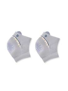 2 miếng đệm đầu gối và khuỷu tay cho bé, miếng bảo vệ đầu gối chống trượt khi bò với thiết kế hình mặt cười, miếng đệm đầu gối ấm áp cho trẻ em - Màu be - Xem 11