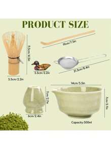 Matcha Tea Set, 6pcs Matcha Whisk Set, Matcha Starter Making Kit Matcha Gren Ea Whisk Setwith Scop, Coop Rest, Ifter, Whisk Holder, For Tea Ceremony Tea Drinking Back To School