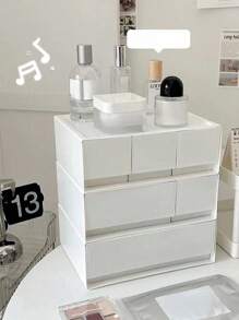 Stapelbare, weiße Aufbewahrungsschublade, Schreibtisch-Aufbewahrungsbox, Schulbedarf-Stationery-Aufbewahrung, Organisator für Zuhause, Schreibtisch-Utensilien für Kosmetik, Schmuck und Kleinigkeiten, einstellbare Kombination für Schlafzimmer, Wohnzimmer, Badezimmer, Dorm, Raumdekoration, Organisation und Aufbewahrung, Heimdekoration, Parfümorganisator, Raumdekorationsmaterialien, Schreibtischzubehör, Badorganisation und -aufbewahrung für Frauen, Reiseessentials, Geschenk, Rückkehr zur Schule