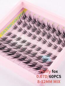 60套D型假睫毛，自然睫毛嫁接，DIY睫毛嫁接套装，纤细3D猫眼睫毛簇，C型单根睫毛，纤细睫毛套装，自然睫毛。睫毛簇，睫毛簇，单根睫毛，睫毛，假睫毛 - D - 查看 10