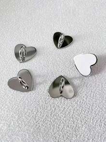 1/5/10pcs Heart-Shaped Metal Snap Buttons, Suitable For DIY Phone Case Lanyards, Phone Straps, In Gold, Silver, Black And Colorful, Phone Case Bag Hardware Accessories, Keychains, Keyring Clips, Smartphone Chains, Handmade Decorative Accessories, Smartphone Lanyards, Leaves No Trace, Compatible With All Android/Apple Series Smartphone Models Such As 17/16/15 Etc.