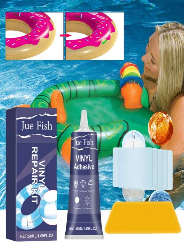 Aufblasbarer Flicken-Pflegeset, wasserdichter aufblasbarer Schwimmausrüstung Leckage-sicherer selbstklebender Patch, transparentes Reparaturset, geeignet für aufblasbare Matratzen, Schwimmringe, Zelte, Leinenzelte
