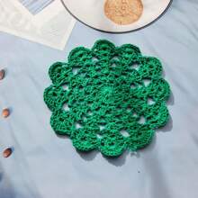 2/7 Peças Sousplats Redondos Coloridos Tecidos, Individuais de Crochê Feitas à Mão, Porta-Copos de Renda Vazada à Prova de Calor, Crochetados com 13 cm, Protetor de Copo/Garrafa para Decoração de Mesas de Festas, Feriados e Casamentos