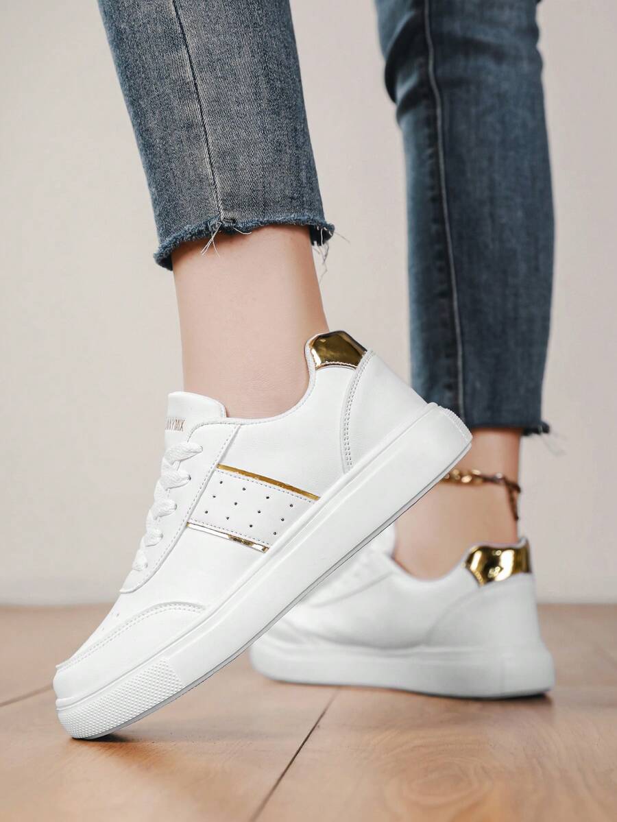 全新女士休闲运动鞋平底鞋，加大码女士白鞋