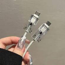 3件套蜘蛛/蝴蝶/花朵图案苹果数据线保护套，兼容苹果20W英规充电器适配器，防止数据线破损 - 彩色 - 查看 5