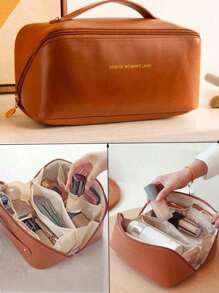 1 pezzo Borsa per il trucco da viaggio impermeabile, borsa cosmetica portatile con cordoncino, organizer per articoli da toeletta multicolore, regalo ideale per fidanzata, moglie, donna, vacanze, compleanno, Natale, borsa da spiaggia, borsa per articoli da toeletta, per il ritorno a scuola