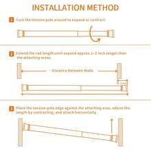 New 2Pcs Spring Tension Curtain Rod,28-48 Inch Adjustable Expandable Prsure  Curtain Tension Rods For , Bathroom, Window,Home - 28 - 48- 2 Pack - View 6