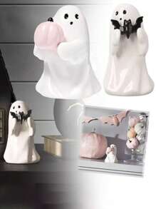 1pc Vintage Halloween Ghost Decoration Ornament Resin Ghost Desktop Craft Statue Home Decoration Office Room Desktop Decoration Halloween Holiday Party Thrilling Atmosphere Decoration Props Accessories Gifts For People Halloween Decor Fall Decor Room Decor