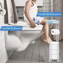 New [E] Toilet Paper Holder Stand Nautical Bathroom Tissue Holders  Standing  Top Shelf Storage Mega Rolls/Phone/Wipe-Ivory - C-象牙色 24 - 查看 3