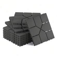 Plastic Interlocking Deck Tiles,44 Pack Patio Deck Tiles,12"X12" Square Waterproof Outdoor All Weather Use, Patio Decking Tiles For Poolside Balcony Backyard, Grey