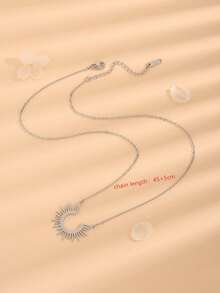 1入時尚向日葵光芒項鍊，簡約風格吊墜，適合日常佩戴