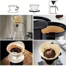Filtro de café con forma de V, filtro de máquina espresso, colador de cafetera Moka, taza de filtro de café, filtros de papel especiales de forma de V para filtros de café