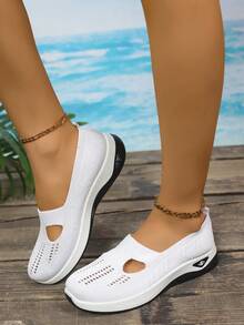 Zapatillas de moda transpirables, zapatos de trabajo cómodos y casuales, zapatos ortopédicos antideslizantes para mujeres - Blanco - Ver 2
