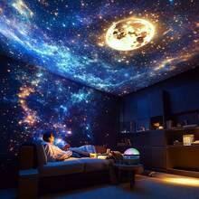 1 件星月 LED 极光投影灯带遥控器，USB 供电 RGB 投影仪，适用于卧室、游戏室、家庭影院、天花板和浪漫装饰 - 为朋友、家人和爱人创造令人惊叹的天体展示 - 多色光 - 查看 3
