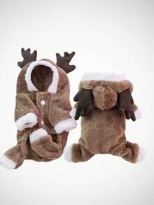 Moose Costume Pet Dog And Cat Clothes - 鏽棕色 - 查看 3