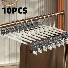 60个/20个/10个成人全塑10个/5个浸塑裤架裤子JK裙夹家用晾晒无缝不锈钢收纳衣架挂内衣专用抗老化金属裤夹衣服晾晒服装店家用衣架 - 多色 - 查看 14