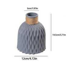 Vase aus Hanfseil mit Ananasmuster, Kunststoff, simpler und frischer Blumenvasen-Effekt mit Wellenstruktur