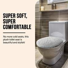 Toilet Lid Cover - Sage Green, Plush Microfiber Oval Toilet Seat Covers For Bathroom, Machine Washable Elongated Toilet Cover Seat, Stretches Up To 21"X19" - 灰色 - 查看 8