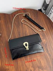 新款时尚鳄鱼纹信封手提包，复古小号斜挎包，女士适用