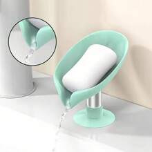 1/2pcs Leaf Shape Soap Dish With Suction Cup - No Drilling Required, Waterless Design, Suitable For Laundry And Bathroom, Suction Cup Soap Dish, Leaf Soap Box Drain And Moisture-Proof Storage Organizer (Suction Cup Becomes Stronger With Water) Back To School