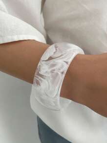 1 pieza Brazalete ancho de resina vintage bohemio exagerado, joyería unisex casual y lujosa para fiestas, idea de regalo de brazalete de metal