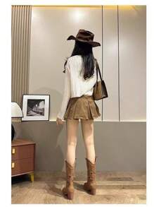 Autumn And Winter Hollow Embroidery Western Cowboy Boots Retro Style High Heel Thick Heel Mid-Calf Boots Women'S Long Boots