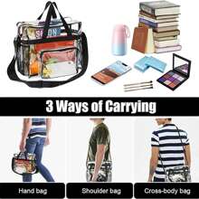 Transparent PVC Tote Bag Casual Shoulder Bag Sports Waterproof Beach,Clear Bag,Fashionable Transparent,Clear Waterproof Bag For Women,Perfect For Summer,Vacation & Beach,School Bag,Large Capacity,Waterproof,Lightweight,Portable