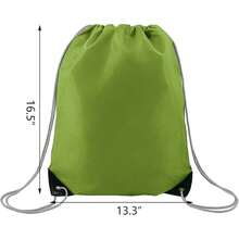 New  Grass Drawstring Backpack Bags Bulk 20 Pack X-Large 16.5 L X 13.4 W Sports Cinch Sack Gym String Bags Hine Washable Heavy Duty String Backpack For Men Women - 苔綠色 - 查看 2