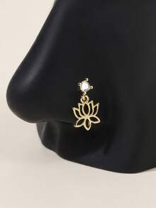 1 件 316 不锈钢花形水钻装饰鼻环吊坠 - 彩色 - 查看 2