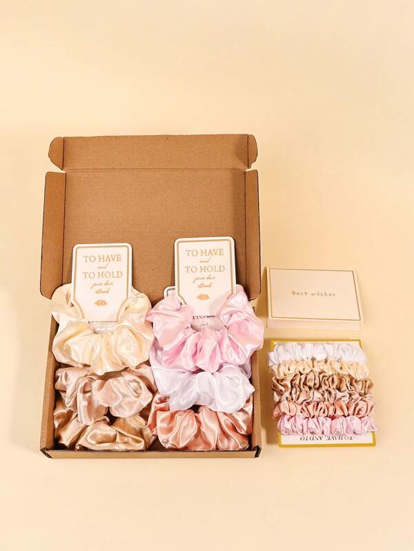 Juego de 12 piezas, adecuado como regalo para mujeres, amantes, mejores amigas - Scrunchies de satén versátiles en múltiples colores, ligas para el cabello, sujetadores de cola de caballo, no dañan el cabello, para fiesta, uso diario a juego (Regalo para mujeres)