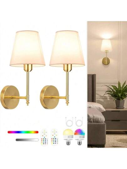 Rechargeable Battery Powered Wand Lamp, Goud Wireless Verlichting 2000 MAh Battery, Dimmable Detachable Bulb Remote Control, 15 s, Bedroom, Living Room, Corridor view 9