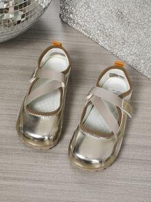 2025 Spring/Summer Comfortable Sports Shoes, Girls Magic Strap Mary Jane Flats, Girls Fashion Versatile Ballet Shoes - 金色 - 查看 4