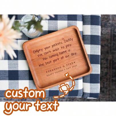 [Custom]Valet Tray | Empty Your Pockets Daddy Custom Engraved Father's Day Gift For Dad | Custom Leather Catchall Personalized Valet Tray For Men