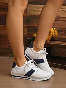 1 par de zapatillas de lona planas y casuales, versátiles para exteriores, verano, escuela, adolescentes