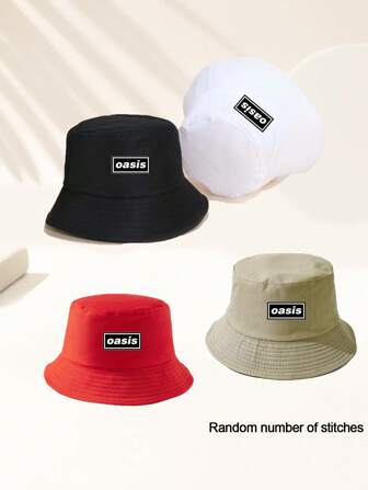 1 Or 2 Pack Of Colorful Oasis Letter Pattern Couple Hats, Suitable For Outdoor Travel, Beach Vacation, Sun Protection, Campus Style, Suitable For Holiday And Casual Fashion Matching, Best Holiday Gifts