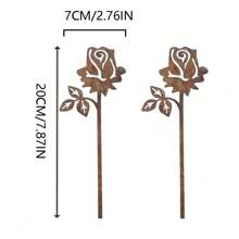 A Set Of 3 Classic Metal Heart-Shaped Garden Stakes, Weathered Rural Style, Christmas Outdoor Decoration, Nature And Outdoor Themes, Floor Mounted Courtyard Decorations, No Electricity Or Batteries Required